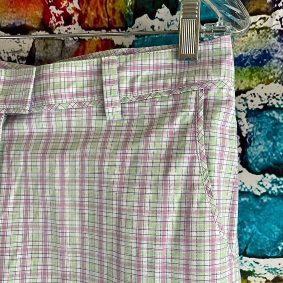 Lady Hagen Bermuda Length Pastel Colors Plaid Golf Shorts Size 8 - Picture 2 of 6